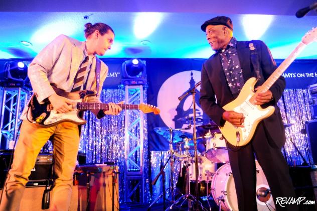 John Mayer and Buddy Guy jammed together on-stage for nearly 30 minutes at the 2012 GRAMMYs On The Hill Awards.
